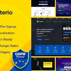 Crypterio主题 - ICO着陆页面和Cryptocurrency加密货币WordPress网站