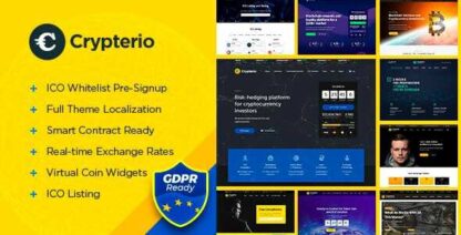 Crypterio主题 - ICO着陆页面和Cryptocurrency加密货币WordPress网站