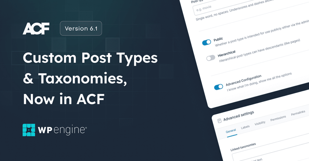 ACF 6.1的自定义帖子类型和分类法